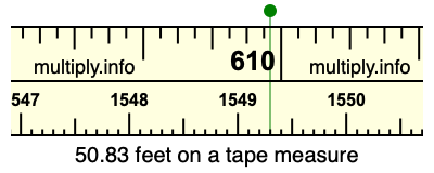 50.83 feet on a tape measure