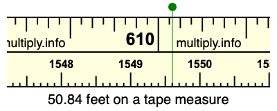 50.84 feet on a tape measure