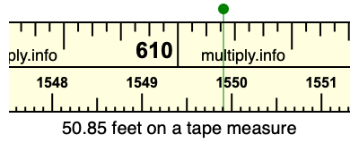 50.85 feet on a tape measure