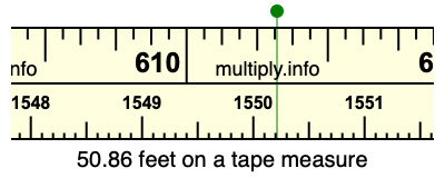 50.86 feet on a tape measure