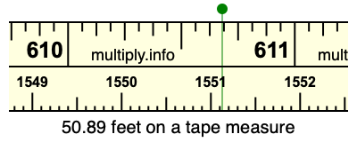 50.89 feet on a tape measure