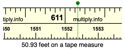 50.93 feet on a tape measure