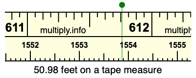 50.98 feet on a tape measure