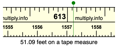 51.09 feet on a tape measure
