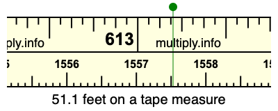 51.1 feet on a tape measure