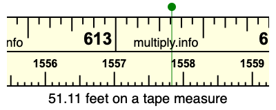51.11 feet on a tape measure