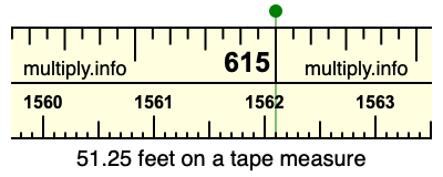 51.25 feet on a tape measure