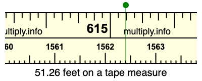 51.26 feet on a tape measure