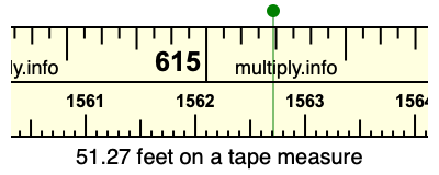 51.27 feet on a tape measure