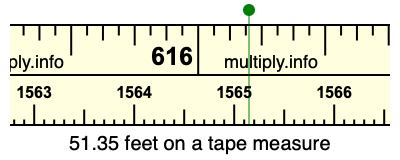 51.35 feet on a tape measure