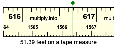 51.39 feet on a tape measure