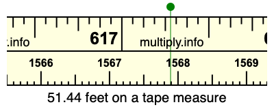 51.44 feet on a tape measure