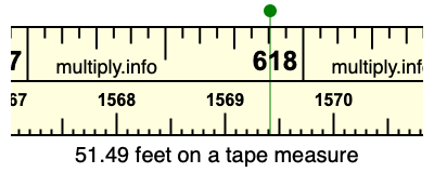 51.49 feet on a tape measure