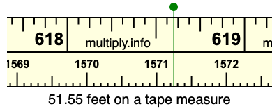 51.55 feet on a tape measure