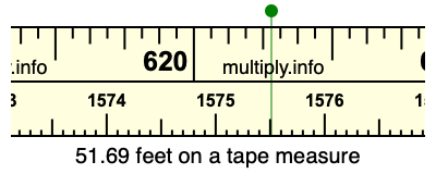 51.69 feet on a tape measure