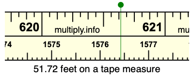 51.72 feet on a tape measure