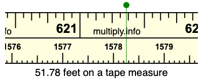 51.78 feet on a tape measure