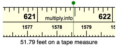 51.79 feet on a tape measure