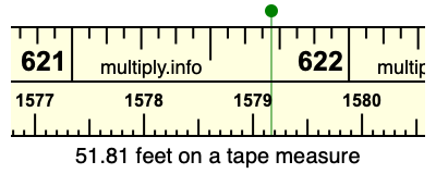 51.81 feet on a tape measure