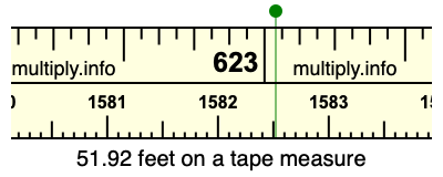 51.92 feet on a tape measure