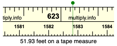 51.93 feet on a tape measure