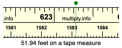 51.94 feet on a tape measure