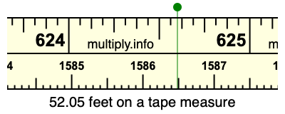 52.05 feet on a tape measure
