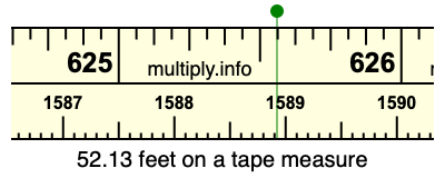 52.13 feet on a tape measure