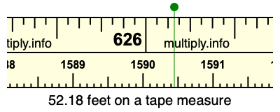 52.18 feet on a tape measure