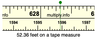 52.36 feet on a tape measure