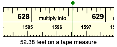 52.38 feet on a tape measure