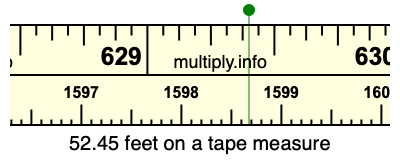 52.45 feet on a tape measure