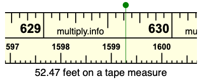 52.47 feet on a tape measure