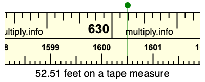 52.51 feet on a tape measure