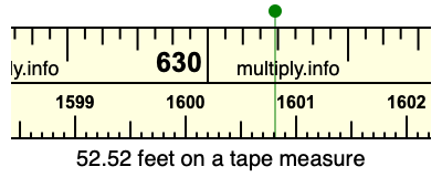 52.52 feet on a tape measure