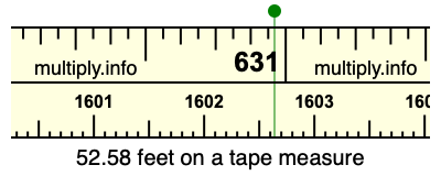 52.58 feet on a tape measure