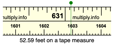 52.59 feet on a tape measure