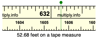 52.68 feet on a tape measure