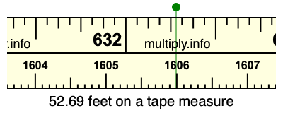 52.69 feet on a tape measure
