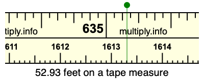 52.93 feet on a tape measure