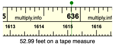 52.99 feet on a tape measure