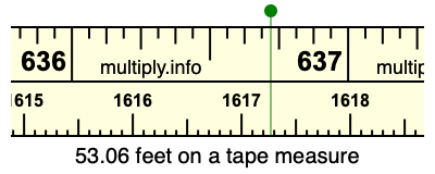 53.06 feet on a tape measure