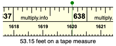 53.15 feet on a tape measure