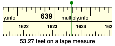 53.27 feet on a tape measure
