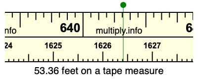 53.36 feet on a tape measure