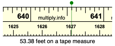53.38 feet on a tape measure