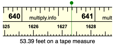 53.39 feet on a tape measure