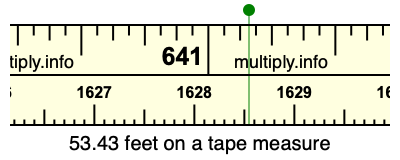 53.43 feet on a tape measure
