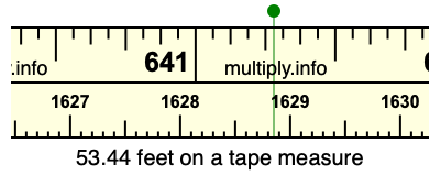53.44 feet on a tape measure