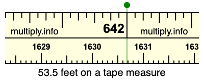 53.5 feet on a tape measure